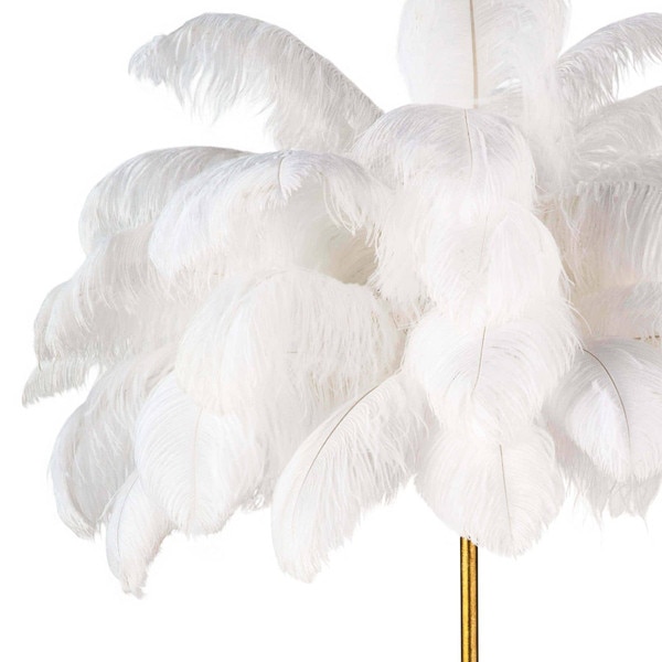 Regina Andrew Feather Floor Lamp with a gold leaf base